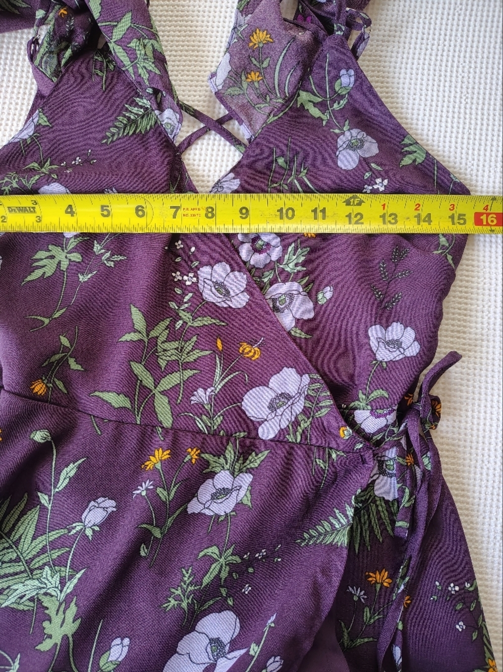 Red Sky Purple Floral Cold-Shoulder Sundress Size M — image 4 of 8